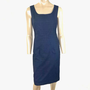 BAIA Vintage Sleeveless Textured Sheath Midi Dress Charcoal Black Women Size 6